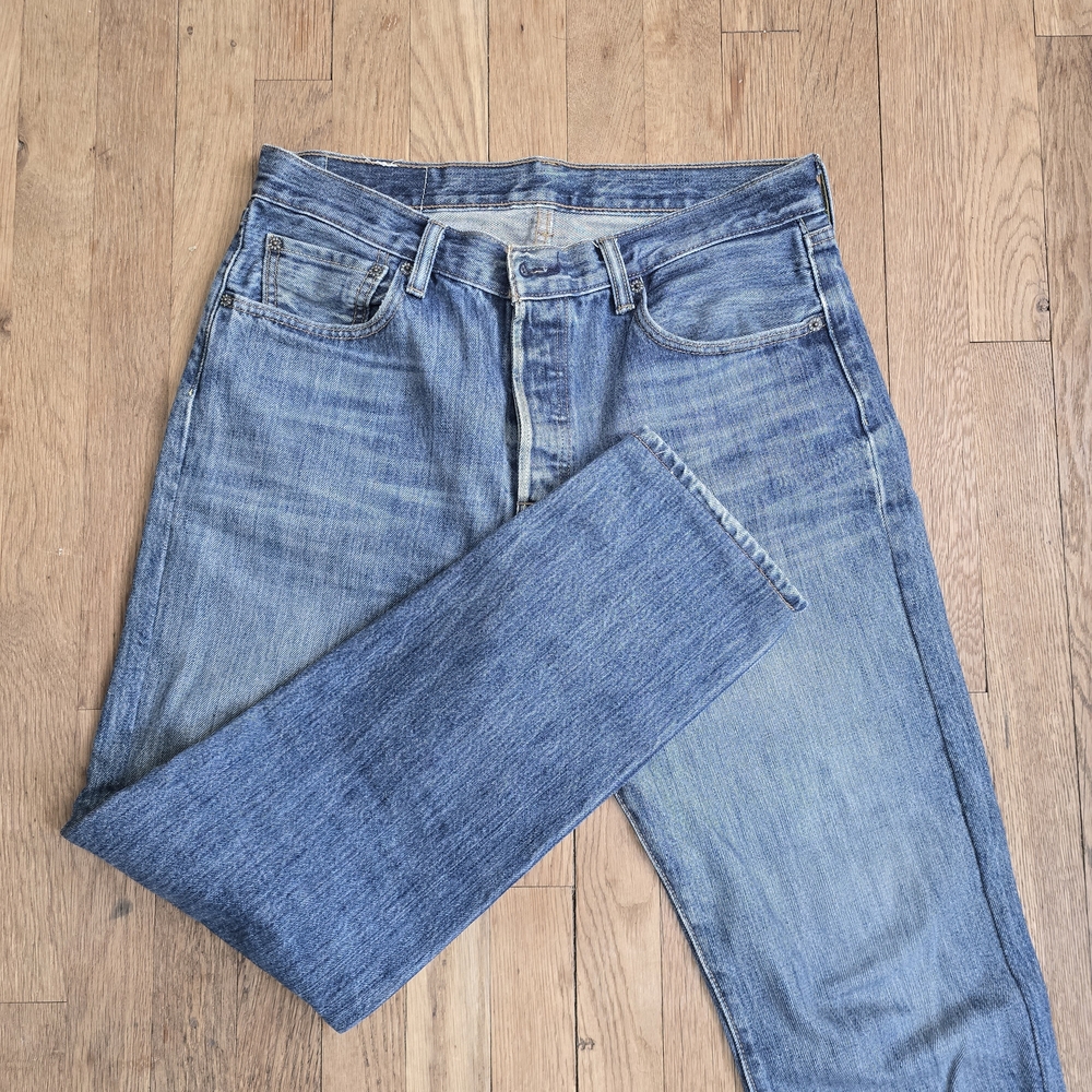 Levi's Light Blue Skinny Straight Jeans 501 Y2K Button Fly